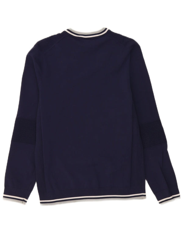 Suéter masculino Puma com decote em V pequeno azul marinho nylon