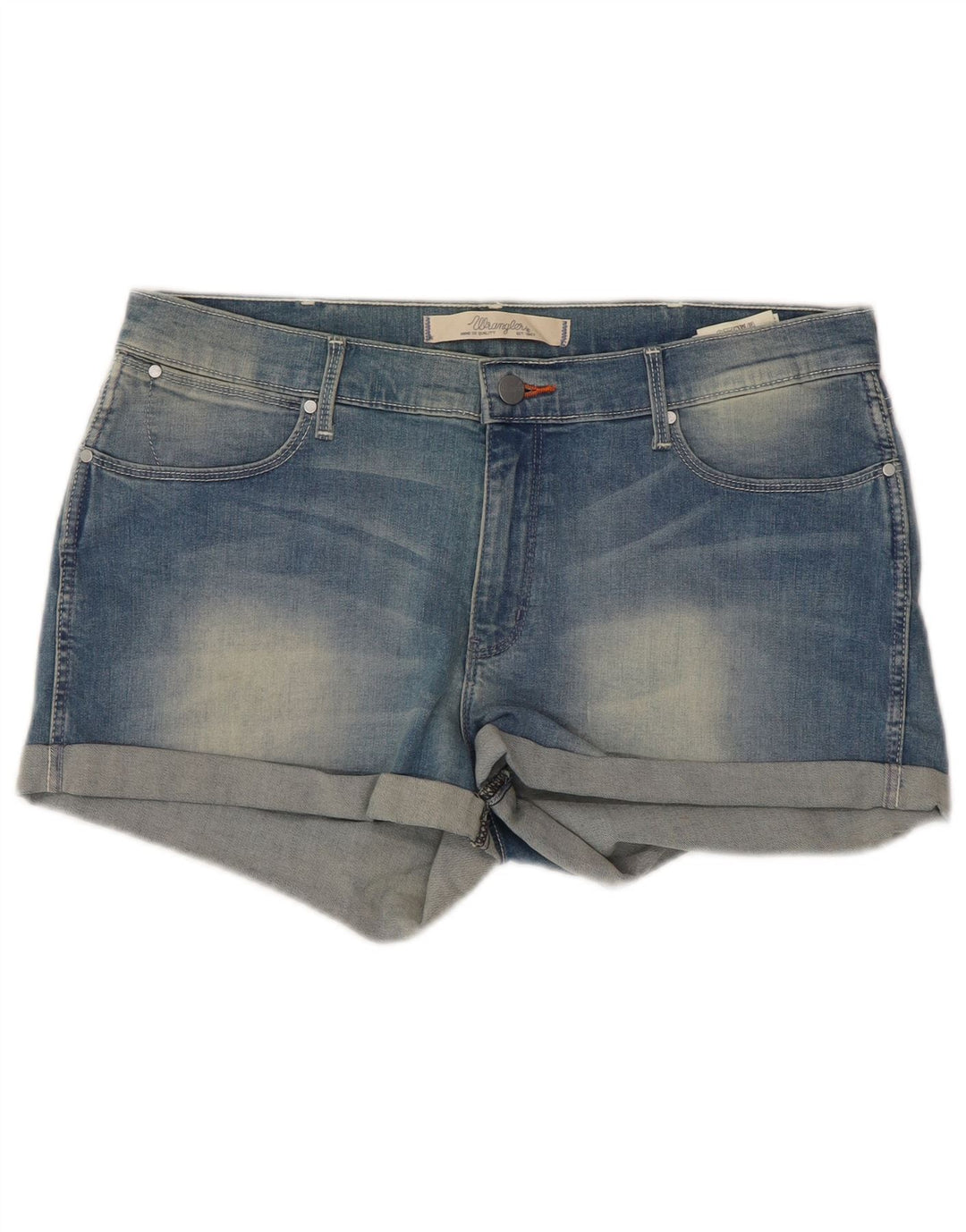 Shorts jeans feminino Wrangler W32 grande algodão azul
