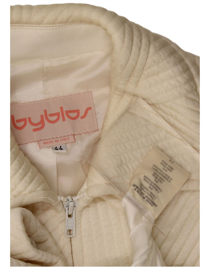 Jaqueta bomber feminina oversized BYBLOS IT 44 médio off white poliamida