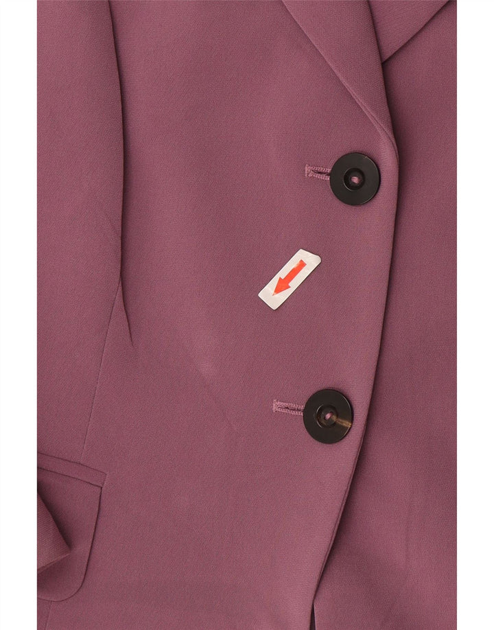 Jaqueta blazer feminina Max Mara com 2 botões e manga 3/4 Reino Unido 16 grande rosa