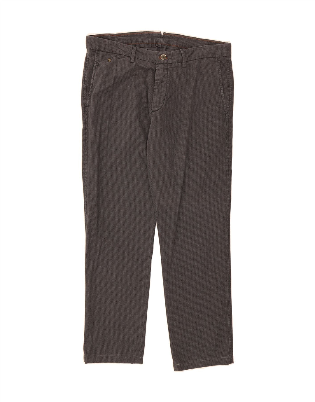 MASSIMO DUTTI Mens Slim Fit Chino Trousers W32 L27 Grey Geometric Vintage Massimo Dutti and Second-Hand Massimo Dutti from Messina Hembry 