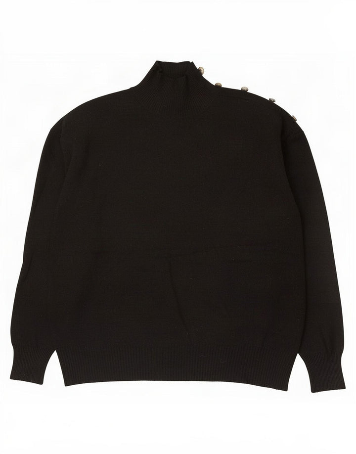 Suéter feminino Marks & Spencer com gola tartaruga Reino Unido 12 médio preto