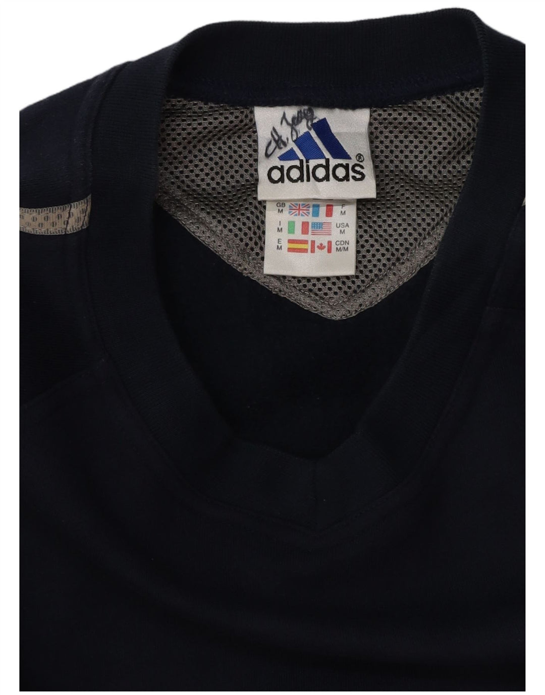 ADIDAS Mens Loose Fit Moletom Jumper Médio Azul Marinho Algodão