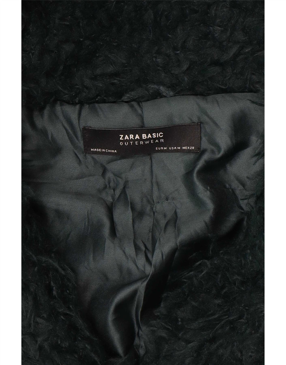 Sobretudo feminino Teddy com capuz Zara Reino Unido 14 verde médio