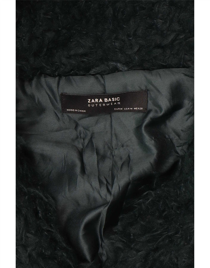 Sobretudo feminino Teddy com capuz Zara Reino Unido 14 verde médio