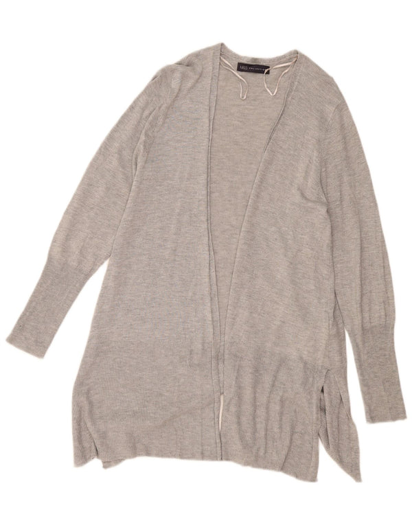 Suéter feminino Marks & Spencer Longline Open Cardigan Reino Unido 14 cinza médio