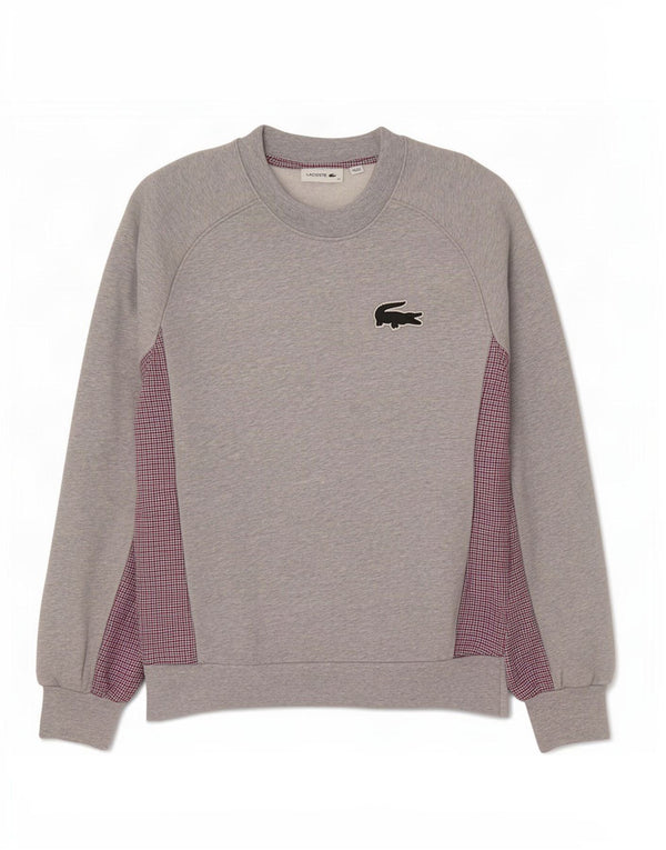 Lacoste moletom feminino oversized tamanho 34 pequeno cinza houndstooth
