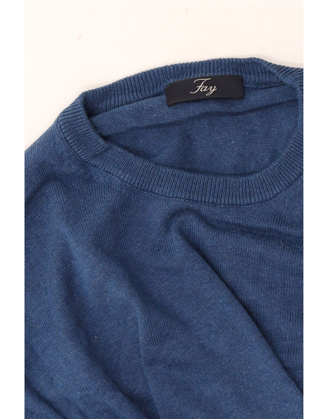 Suéter masculino Fay com gola redonda, azul médio