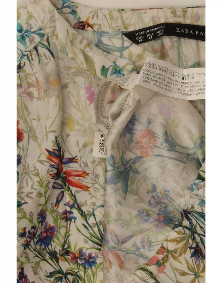 Blusa feminina Zara UK 12 poliéster floral multicolorido médio