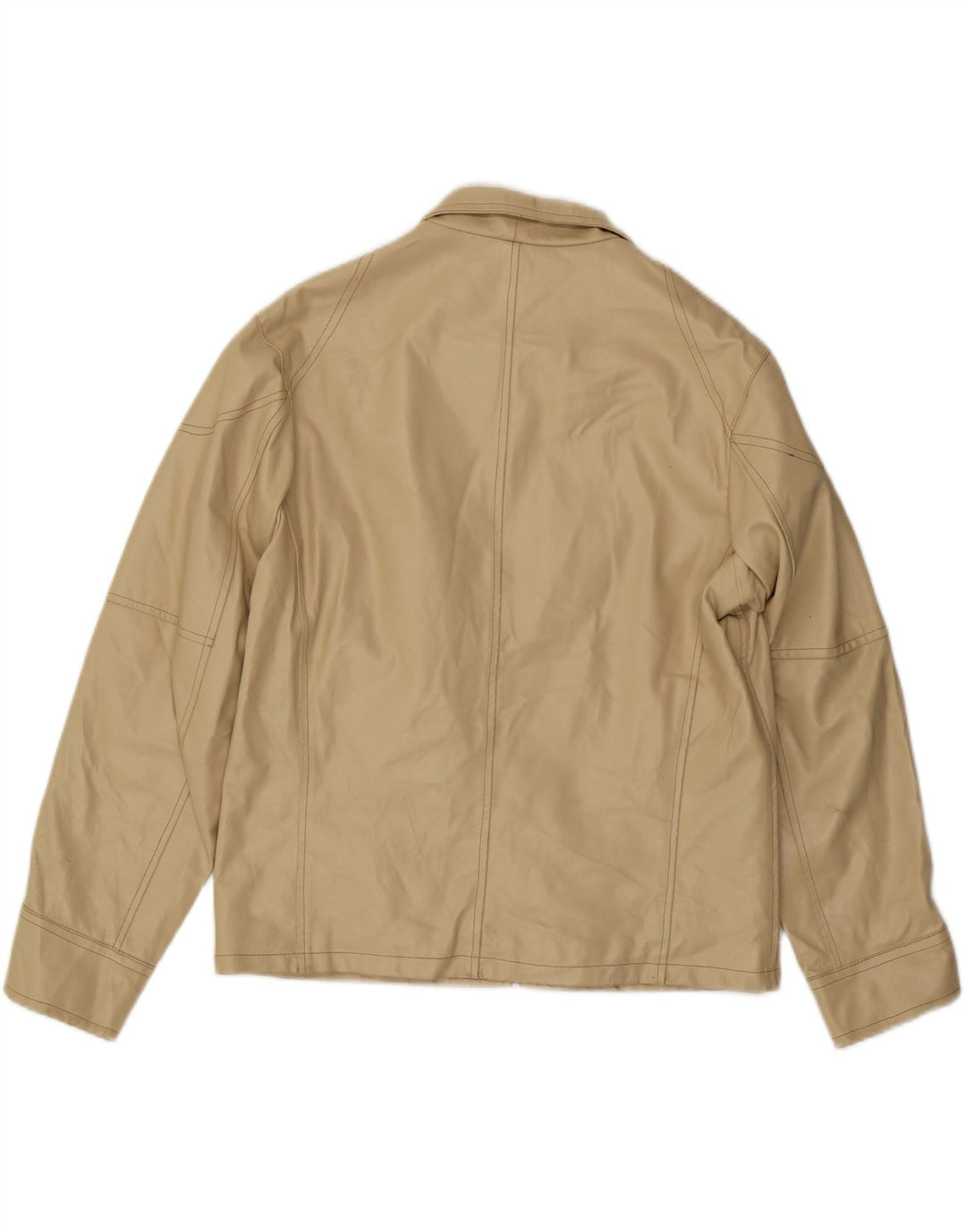 Jaqueta de couro masculina VINTAGE UK 40 couro bege grande