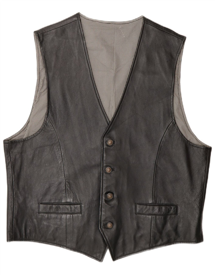 Colete de couro masculino Canadá XL couro preto