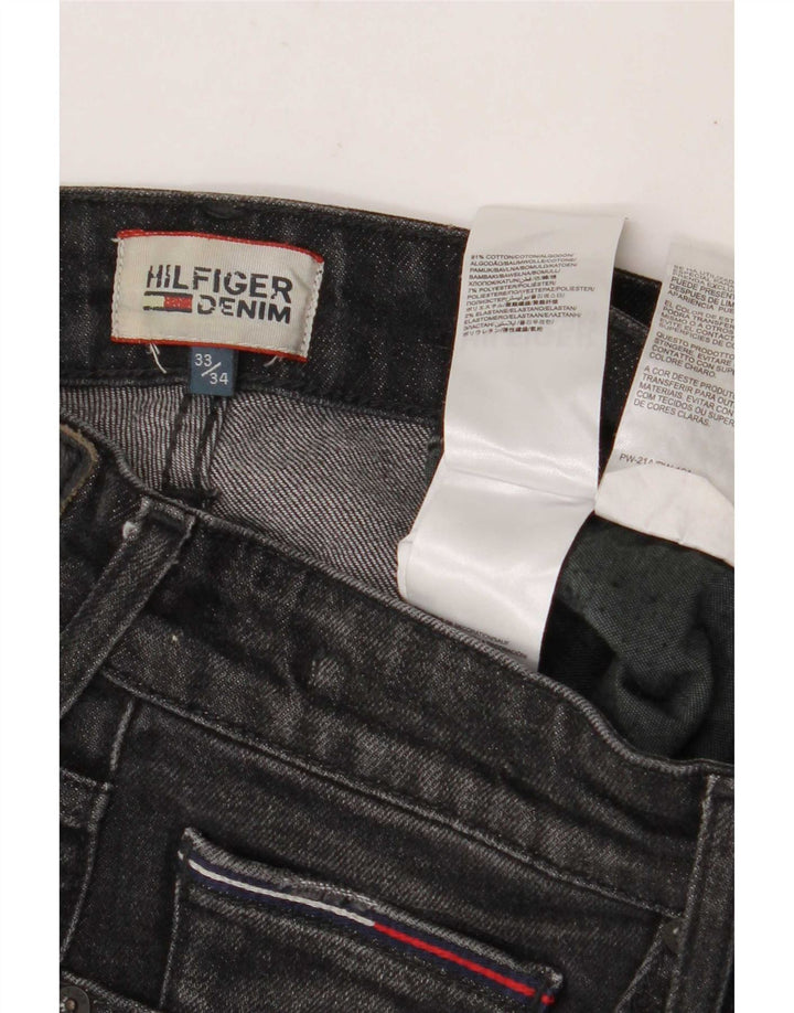 Tommy Hilfiger Masculino Slim Jeans W33 L34 Cinza Algodão