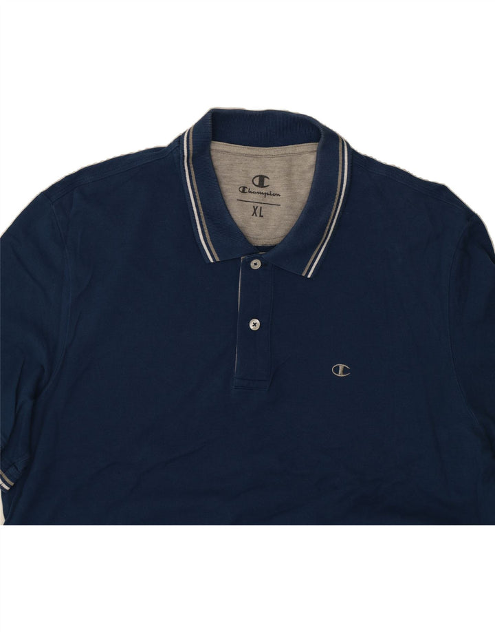 CHAMPION Mens Polo Shirt XL Blue Cotton Vintage Champion and Second-Hand Champion from Messina Hembry 