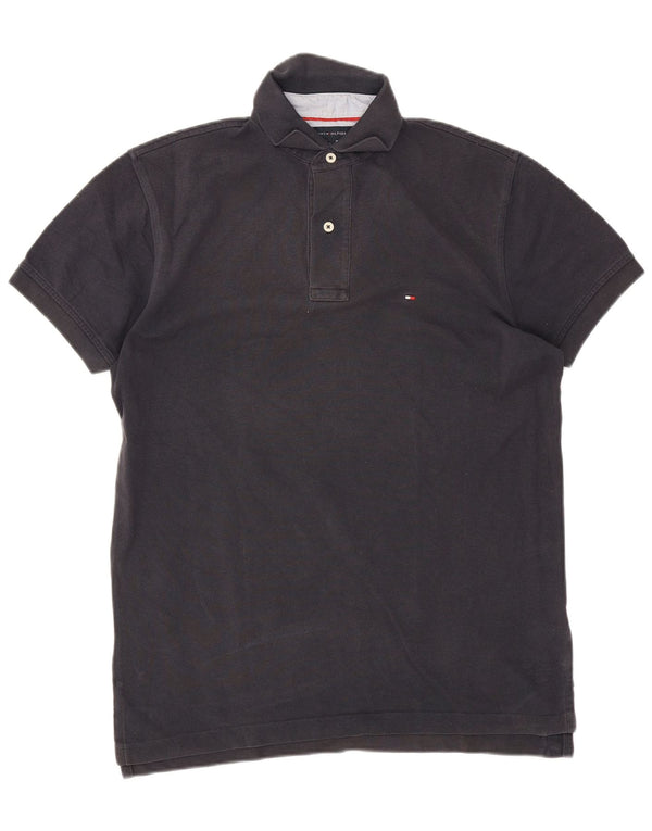 Camisa polo masculina Tommy Hilfiger pequena algodão azul marinho