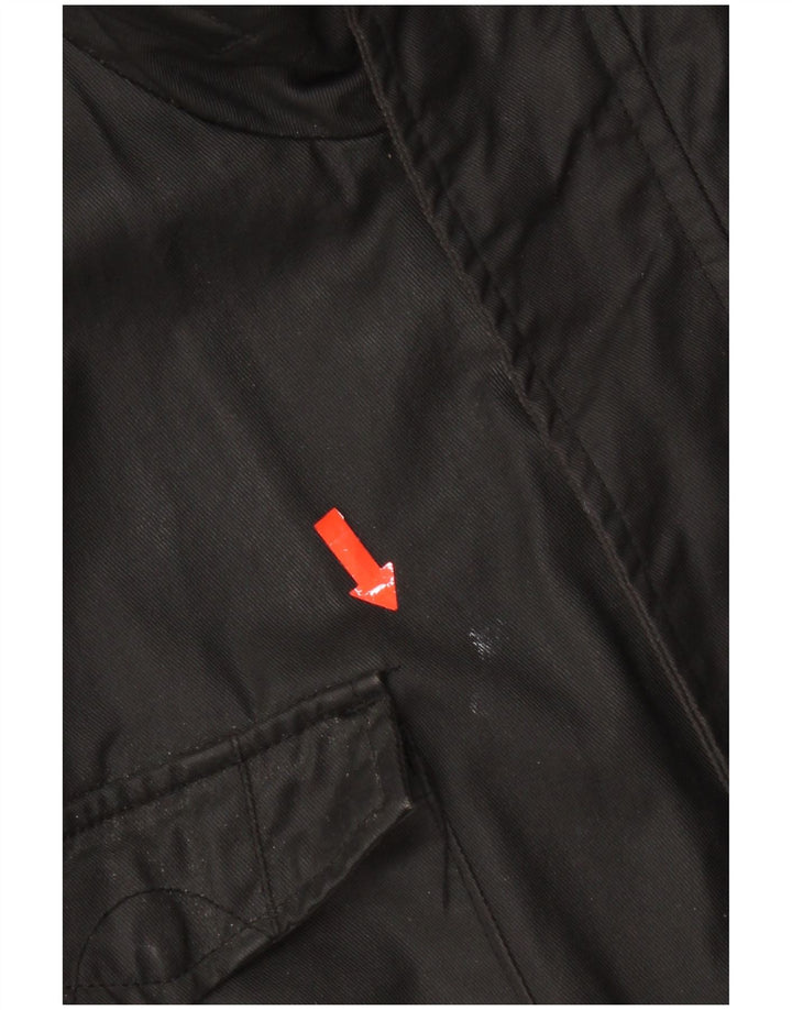 Jaqueta militar masculina vintage UK 42 XL algodão preto