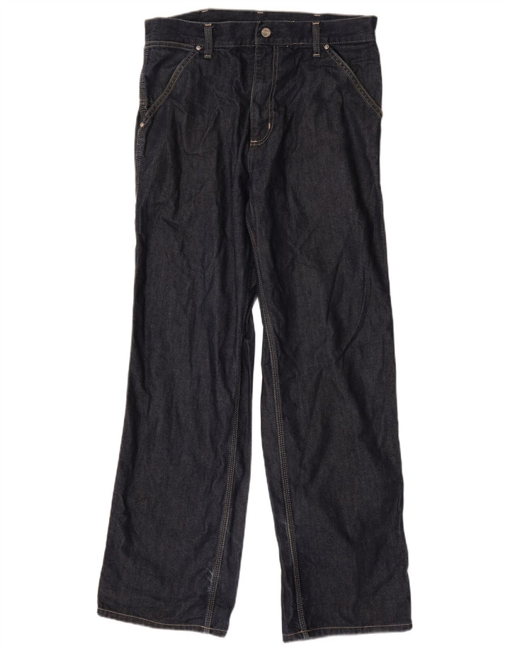 Carhartt Mens Cargo Straight Jeans W30 L32 Azul Marinho Algodão