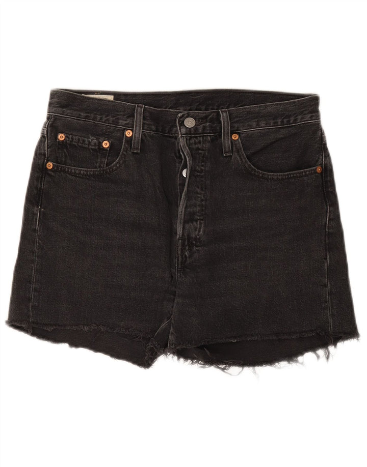 Shorts jeans feminino Levi's 501 W28 médio preto algodão