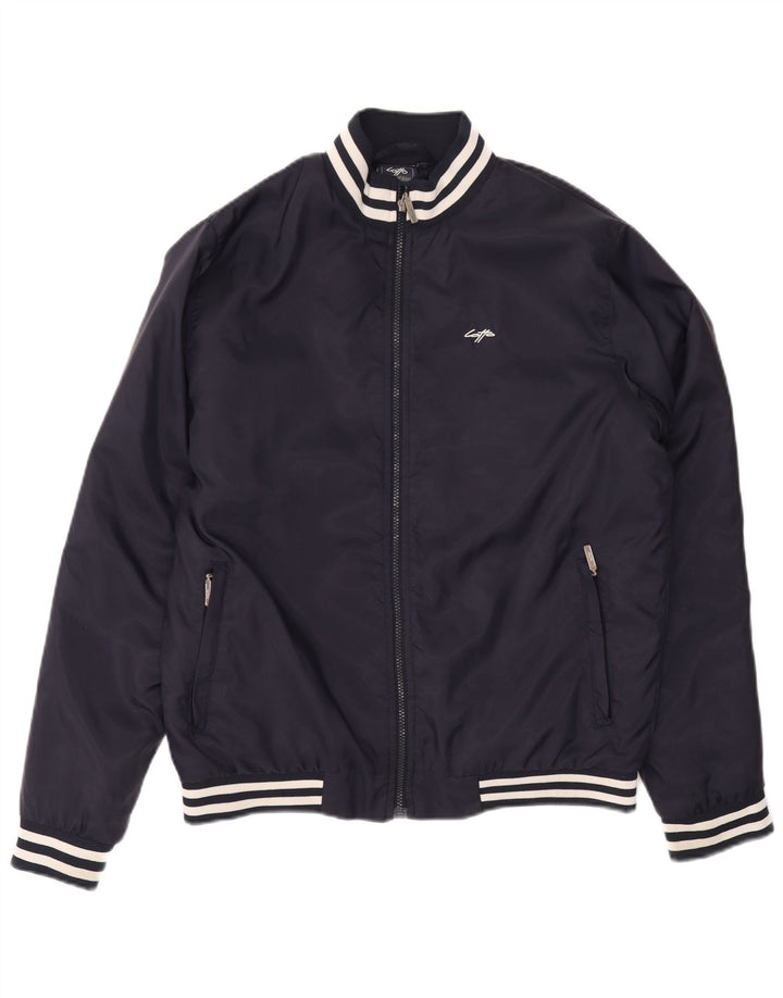Jaqueta bomber masculina Lotto UK 38 poliamida listrada azul marinho médio