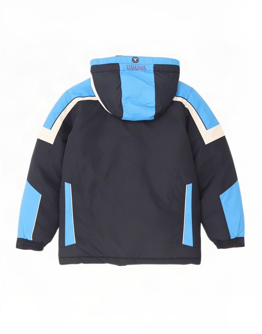 Jaqueta de esqui com capuz para meninos Brugi 13-14 anos azul marinho Colourblock poliamida
