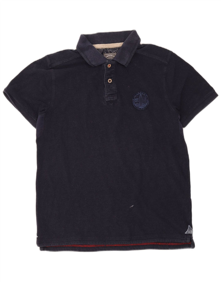 Camisa polo masculina Fat Face médio algodão azul marinho