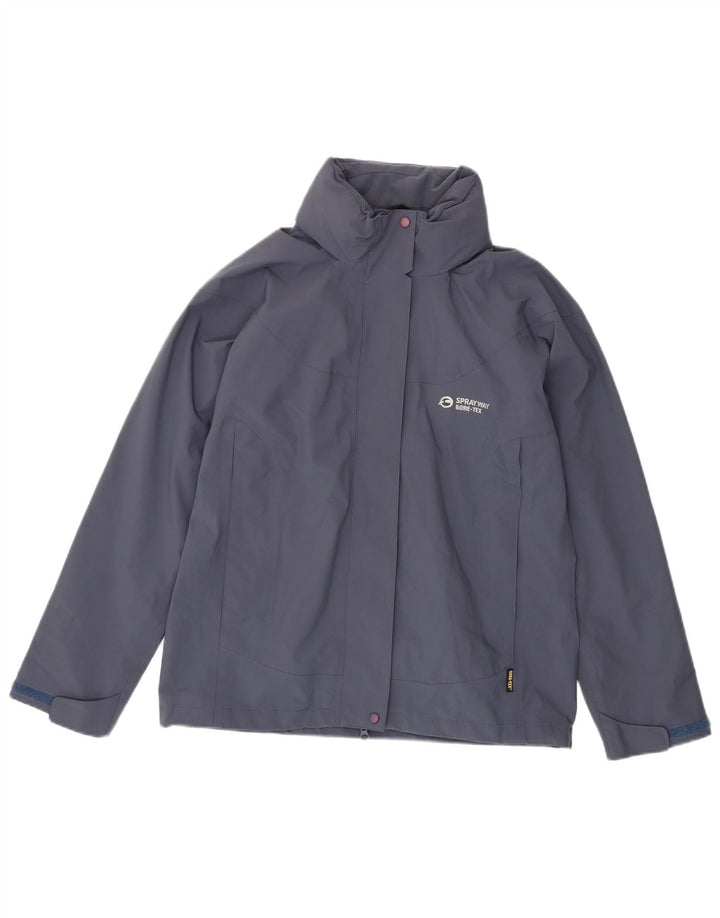 Jaqueta de chuva com capuz feminina Sprayway UK 14 poliéster azul médio