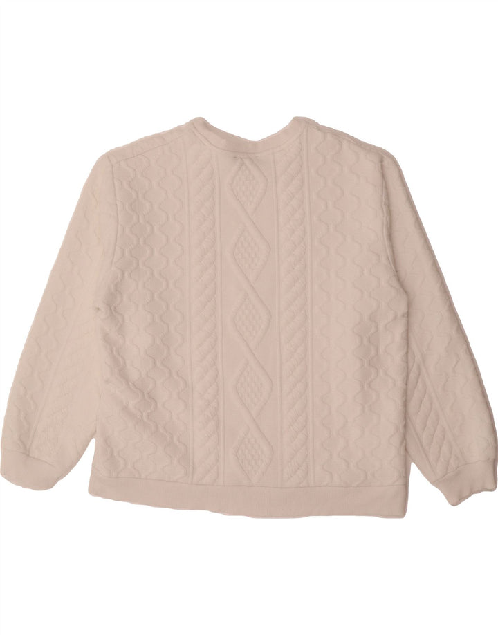 ZARA Womens Oversized Sweatshirt Jumper UK 14 Medium White Cotton Vintage Zara and Second-Hand Zara from Messina Hembry 