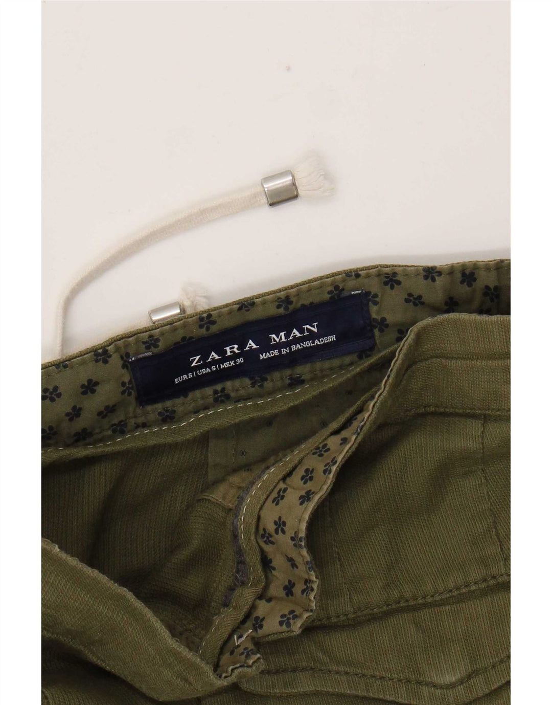 Zara Mens Chino Shorts Pequeno W30 Verde