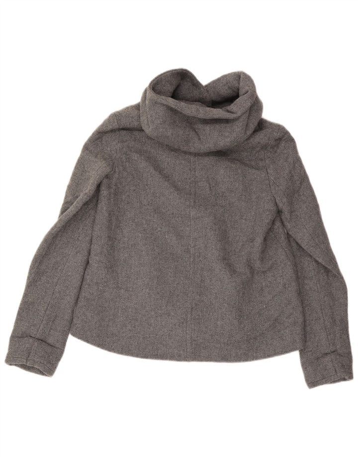 Jaqueta bomber com capuz feminina Zara Reino Unido 10 pequena lã cinza