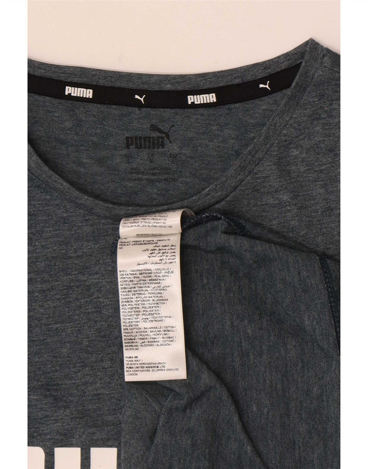Camiseta masculina Puma Graphic grande poliéster cinza