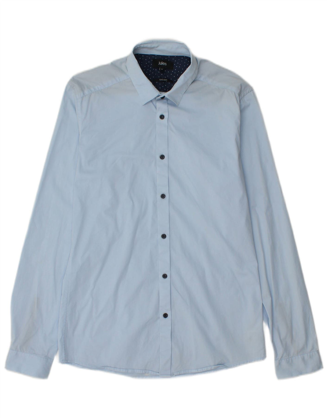 Camisa masculina extra slim fit JULES algodão azul médio