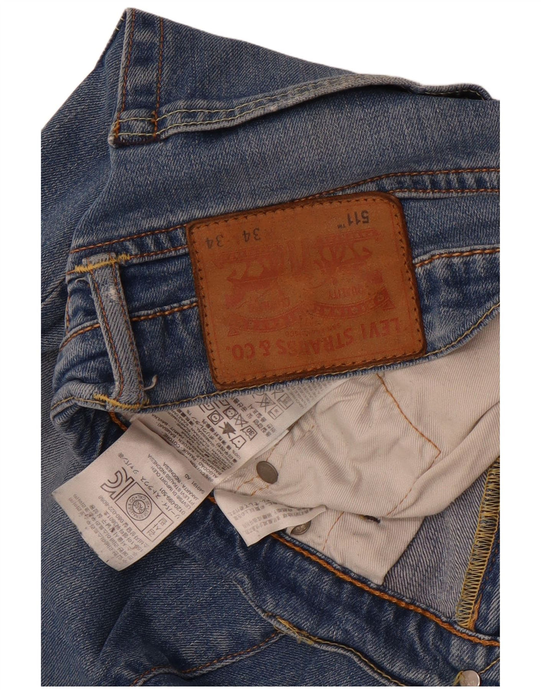 Levi's Masculino 511 Slim Jeans W34 L29 Azul Algodão