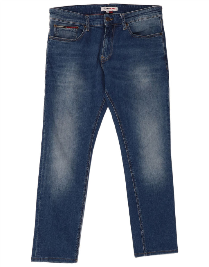 TOMMY HILFIGER Masculino Scanton Slim Jeans W34 L27 Azul Algodão