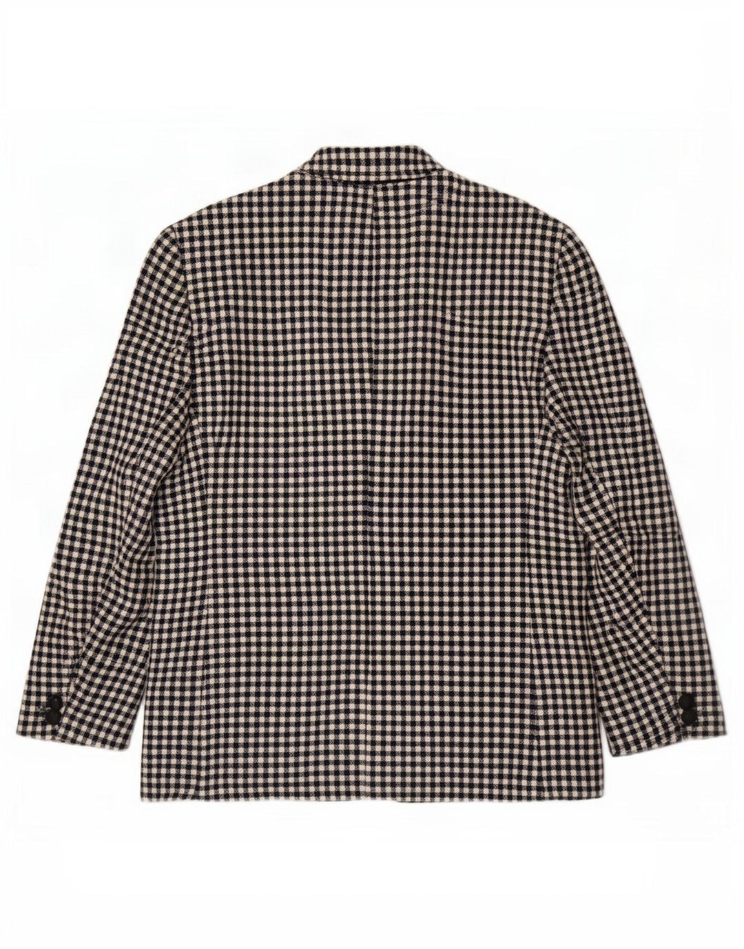 Jaqueta blazer feminina Viyella com 1 botão Reino Unido 12 médio preto gingham lã nova