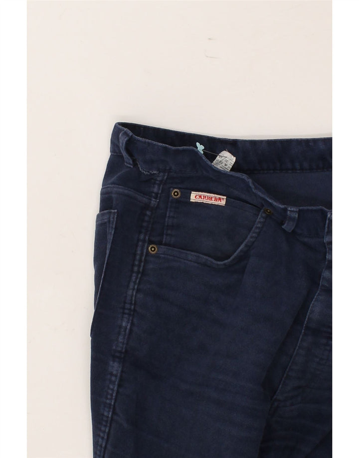 CARRERA Womens Straight Casual Trousers W33 L29 Navy Blue Cotton Vintage Carrera and Second-Hand Carrera from Messina Hembry 