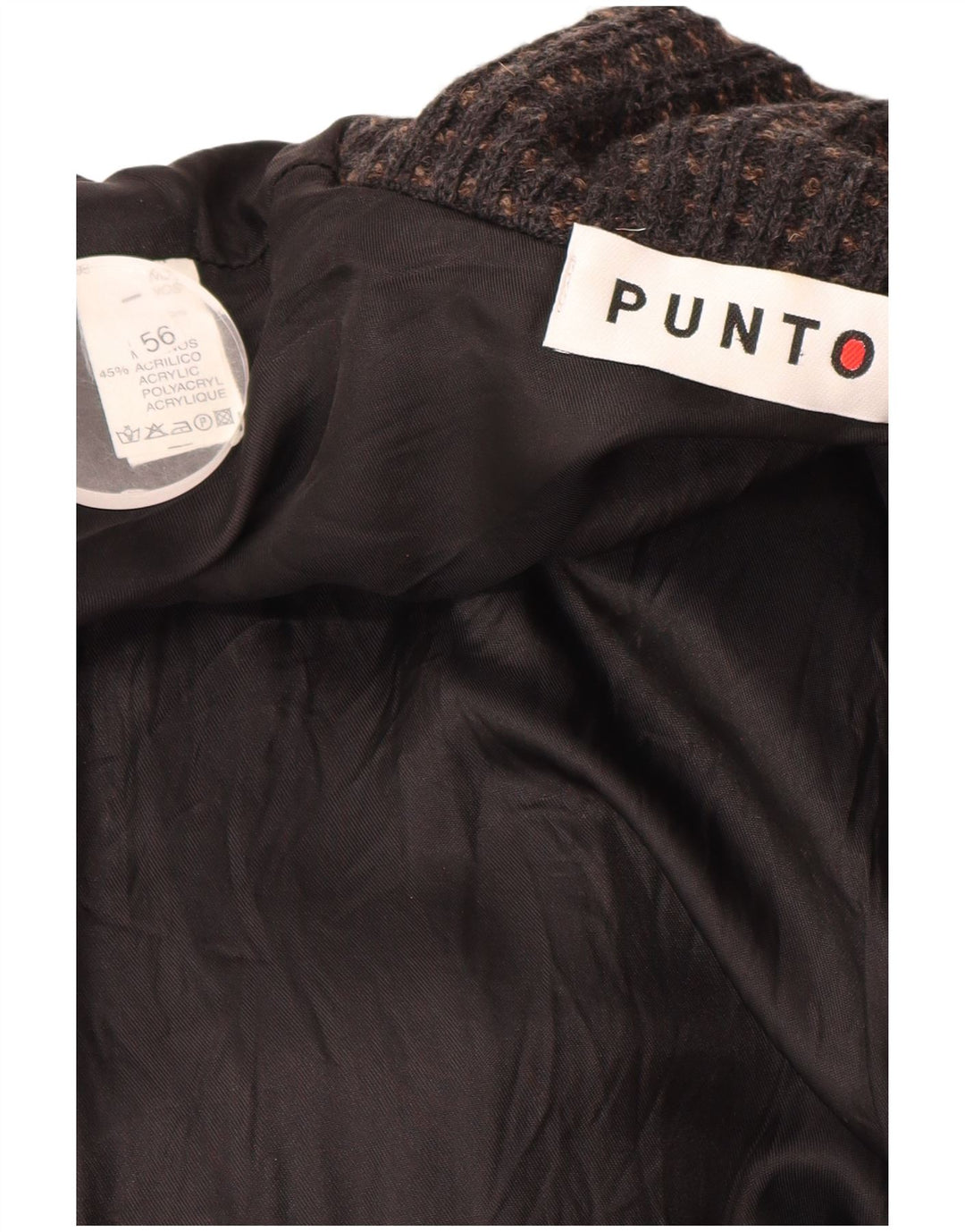 Suéter cardigã masculino VINTAGE com peito duplo IT 56 2XL marrom geométrico