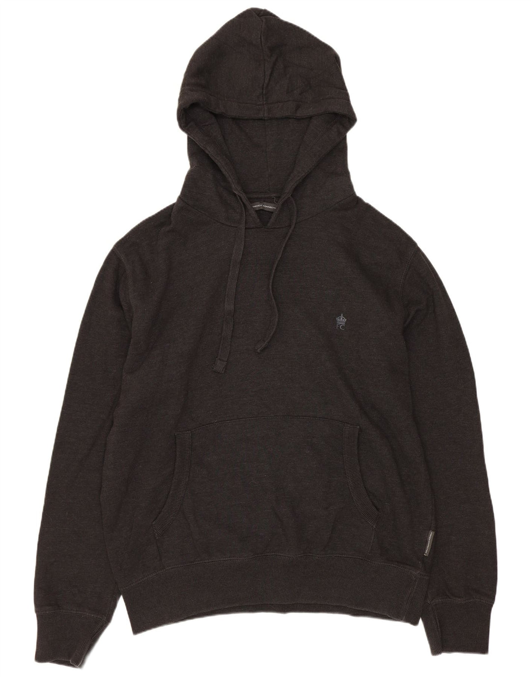 Suéter com capuz masculino French Connection grande algodão cinza