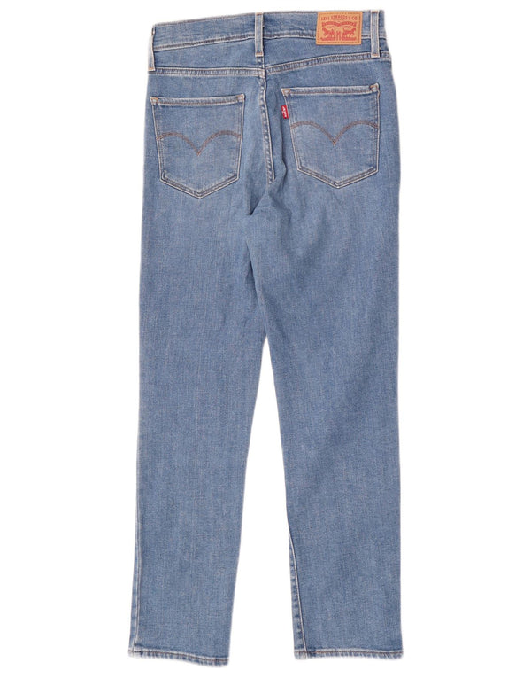 Calça Jeans Levis Feminina 724 Crop High Rise Straight W26 L27 Azul Algodão