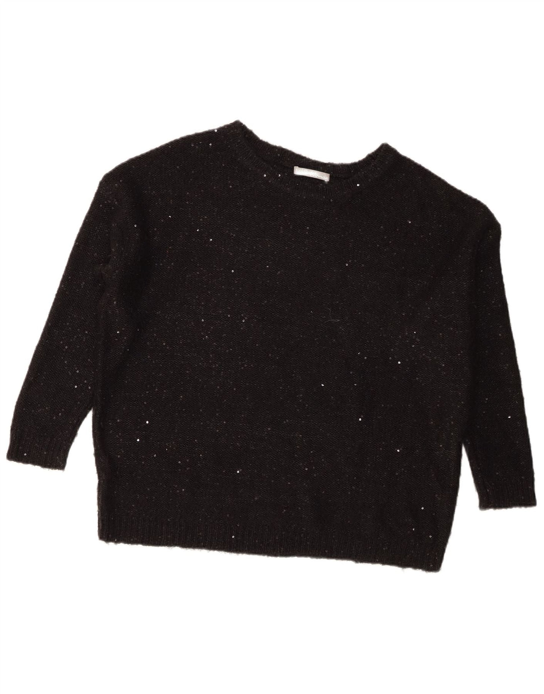 Suéter feminino Marks & Spencer grande com gola canoa Reino Unido 14 grande preto