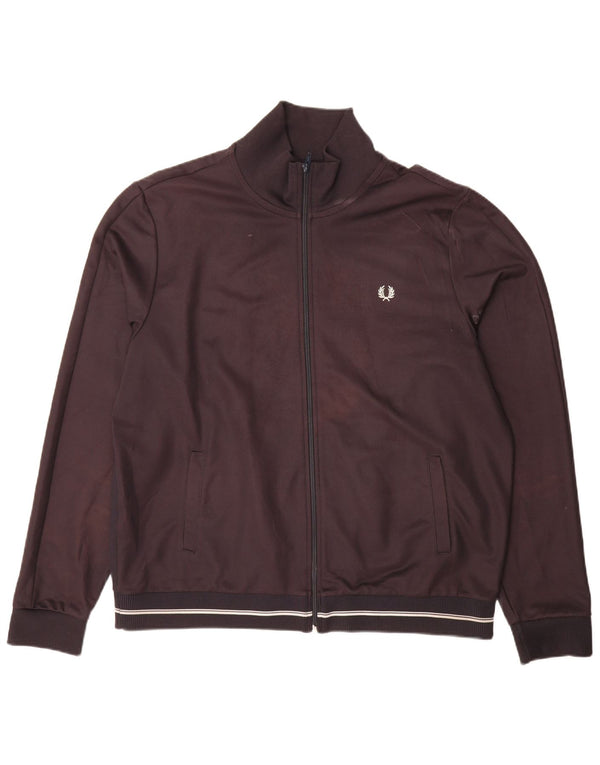 Jaqueta masculina de treino Fred Perry 2XL poliéster marrom