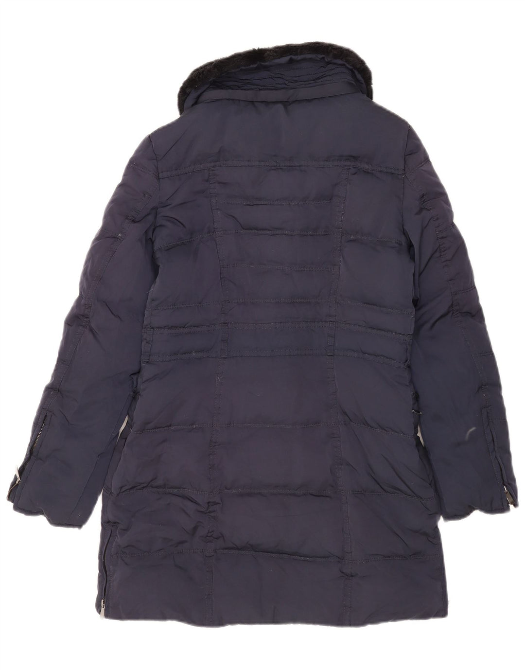 Casaco acolchoado feminino Zara UK 6 XS azul marinho poliéster