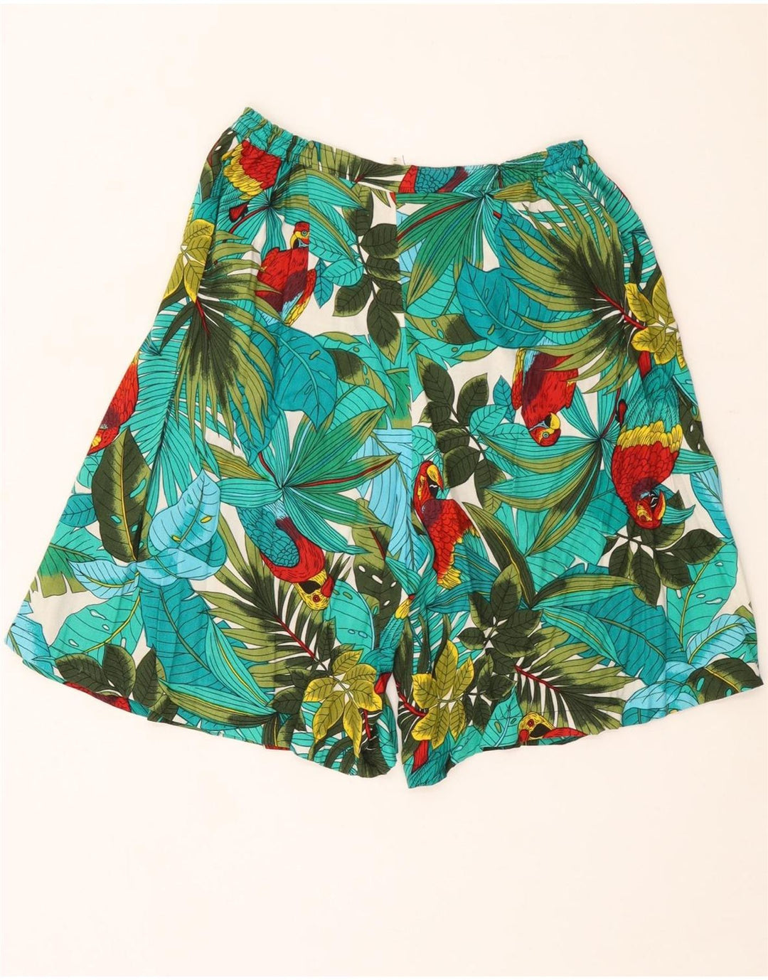 Bermuda masculina havaiana vintage média W30 floral multicolorida