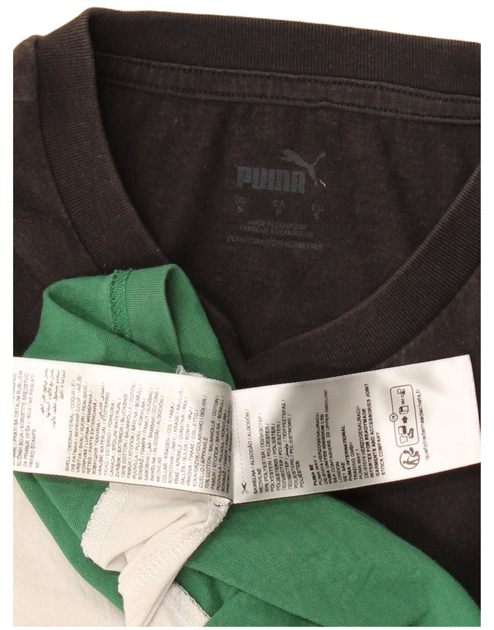 Puma Mens T-Shirt Top Pequeno Multicolorido Colorblock Algodão