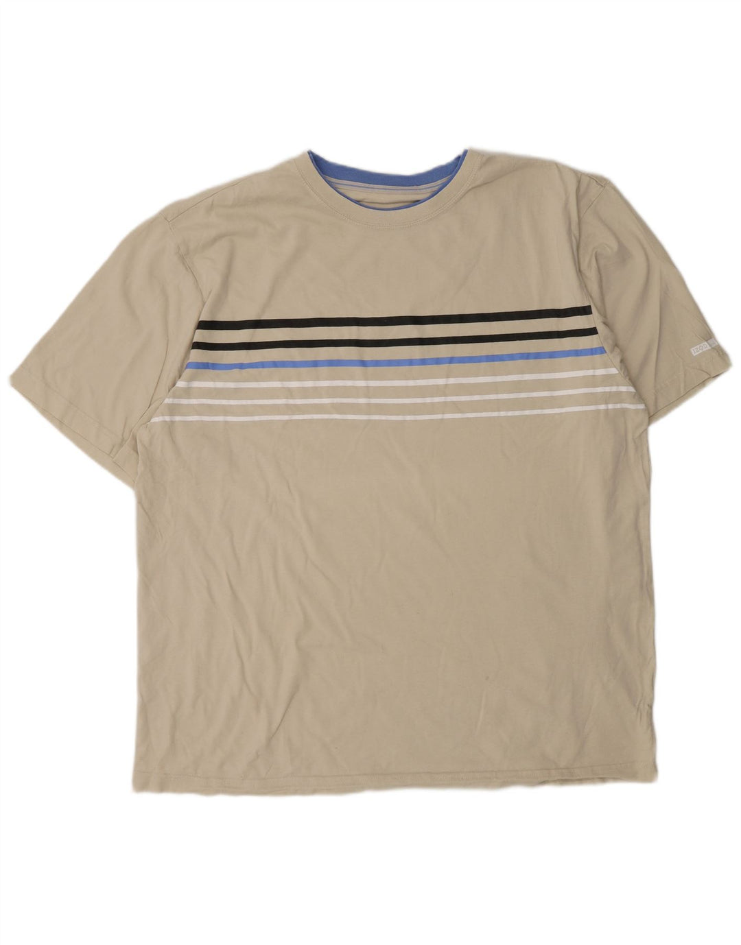 Camiseta masculina IZOD Top 2XL listrado bege