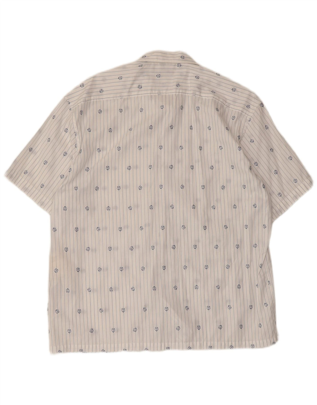 Camisa masculina de manga curta Ted Baker tamanho 3 algodão listrado branco médio