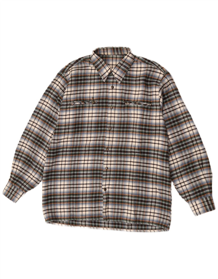 Camiseta masculina vintage grande de lã xadrez multicolorida