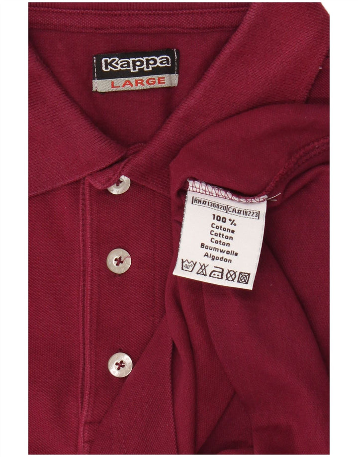 Camisa polo masculina Kappa grande algodão Borgonha