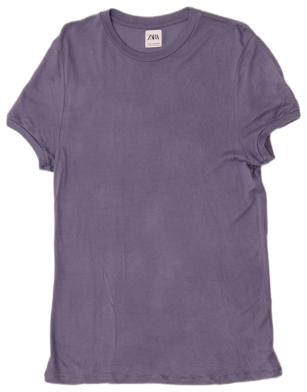 Camiseta masculina Zara Top médio roxo viscose