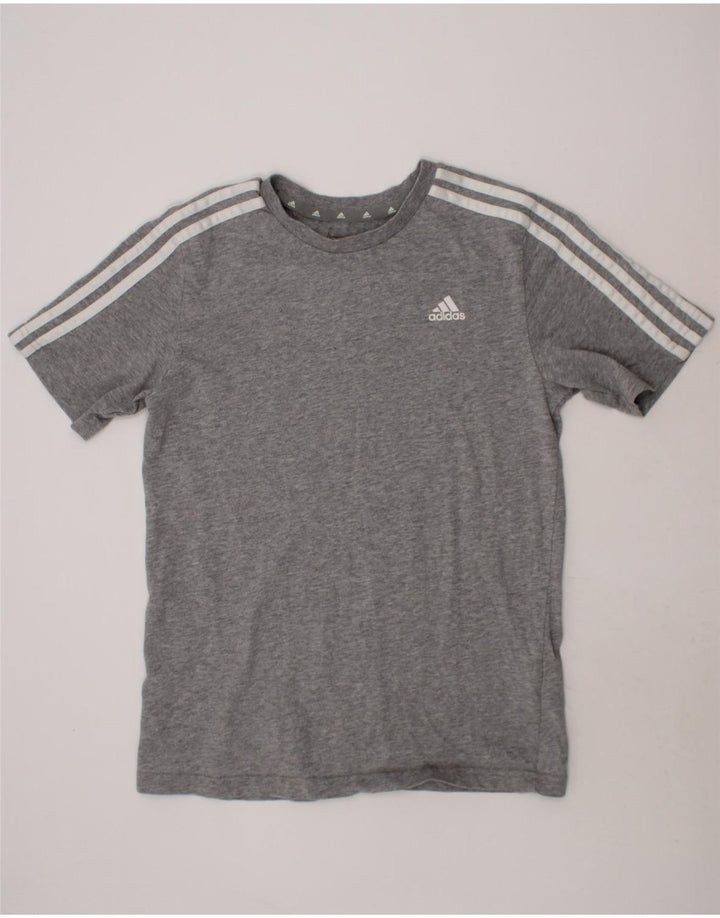 ADIDAS Boys T-Shirt Top 11-12 Years Grey Cotton Vintage Adidas and Second-Hand Adidas from Messina Hembry 