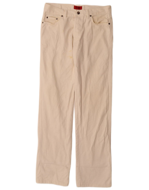 Hugo Boss Mens Straight Jeans W32 L34 Off White Algodão