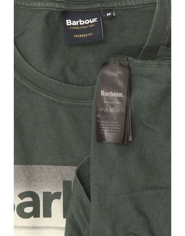 Camiseta masculina Barbour Tailored Fit com estampa gráfica de algodão verde médio